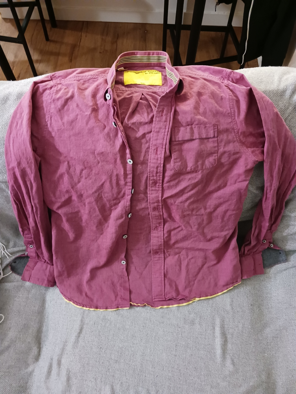 Men's Casual Button-Down Jacket Shirt in Burgundy